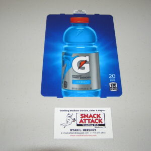 (1) Dixie Narco Gatorade Cool Blue 20oz “BOTTLE” Vend Label Card
