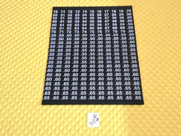 AMS Sensit 2 and 3 “NUMERICAL” Product Selection Labels / Price Label Sheet