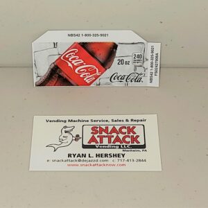 (1) Coke 20oz. Bottle Vending Label