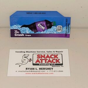 (1) Crush Grape 20oz. Bottle Vending Label