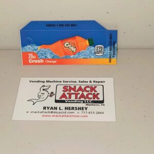 (1) Crush Orange 20oz. Bottle Vending Label