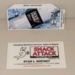 (1) Deer Park Water 20oz. Bottle Vending Label