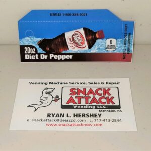 (1) Diet Dr. Pepper 20oz. Bottle Vending Label
