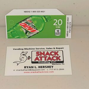 (1) Diet Mountain Dew 20oz. Bottle Vending Label