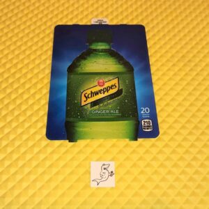 (1) Dixie Narco HVV Schweppes Ginger Ale 20oz “BOTTLE” Vend Label Card