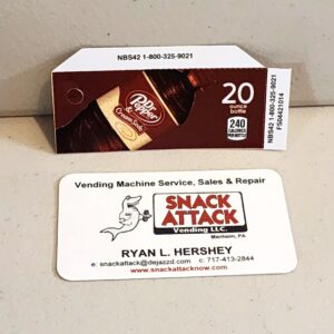 (1) Dr. Pepper & Cream Soda 20oz Bottle Vending Label