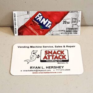 (1) Fanta Strawberry 20oz Bottle Vending Label