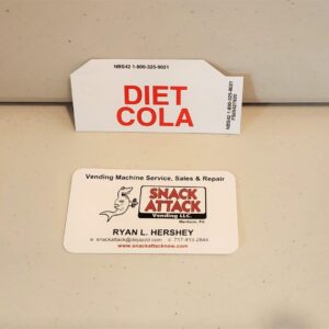 (1) Generic Diet Cola Vending Label