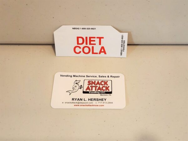 (1) Generic Diet Cola Vending Label