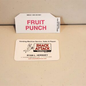(1) Generic Fruit Punch Vending Label