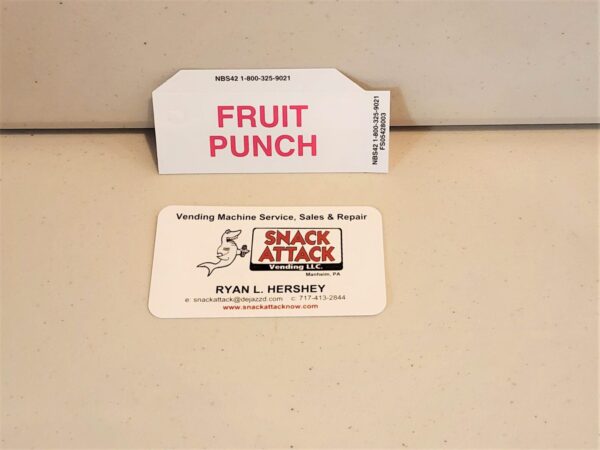 (1) Generic Fruit Punch Vending Label