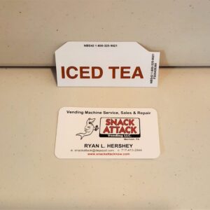 (1) Generic Ice Tea Vending Label