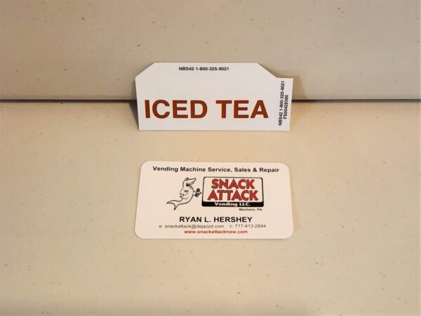 (1) Generic Ice Tea Vending Label