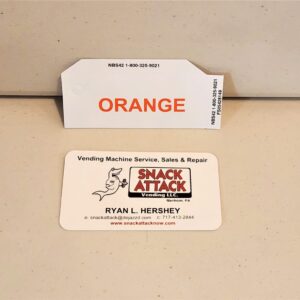 (1) Generic Orange Vending Label