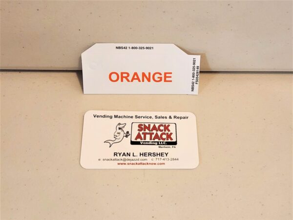 (1) Generic Orange Vending Label