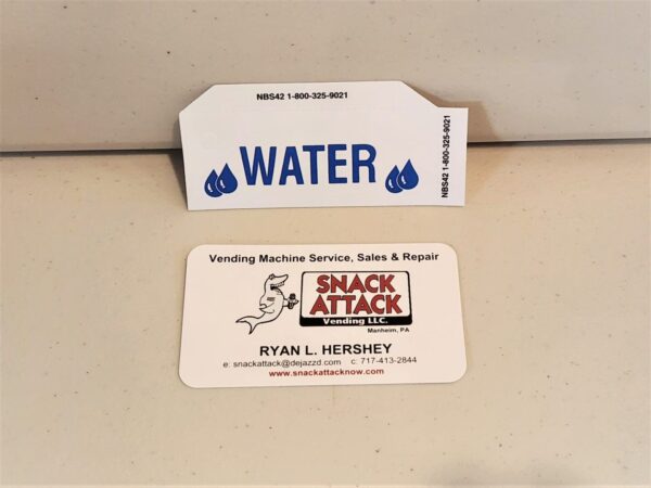 (1) Generic Water Vending Label