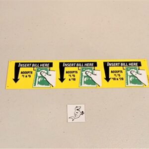 MARS VN2511, VN2512, VN2712 BILL VALIDATOR (3) VN COMPACT BEZEL DECAL STICKERS – Accepts $1, 5, 10, 20
