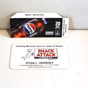 (1) Pepsi Zero Sugar 20oz Bottle Vending Label