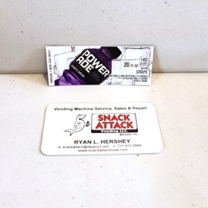 (1) Grape Powerade 20oz. Bottle Vending Label
