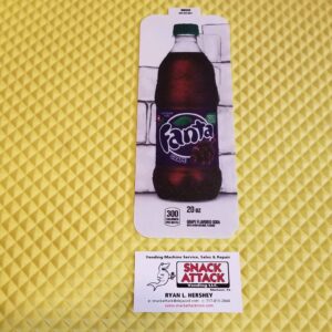  (1) Royal Vendors Fanta Grape 20oz “BOTTLE” Vend Label Card