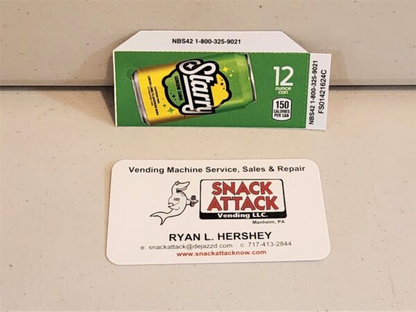(1) STARRY Lemon Lime 12oz Can Vending Label