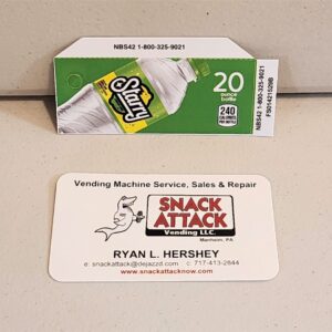 (1) STARRY Lemon Lime 20oz Bottle Vending Label